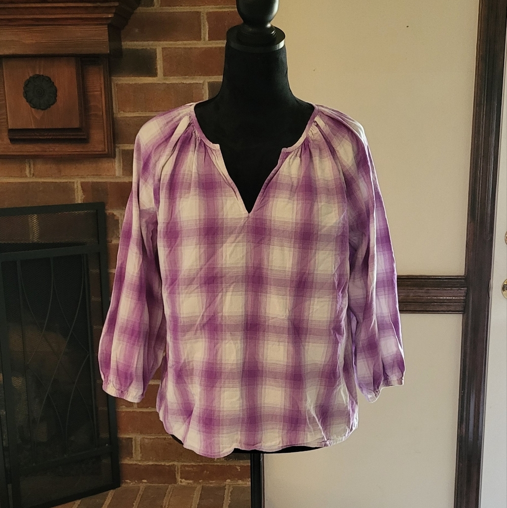 Loft Outlet Petite Medium Plaid top
